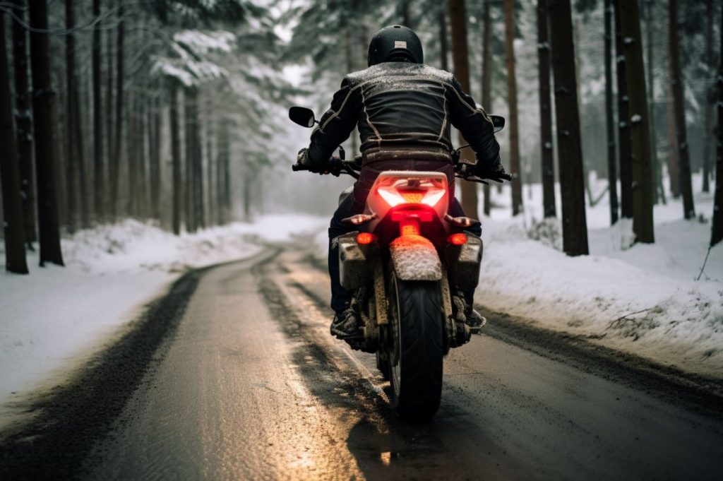 moto en hiver